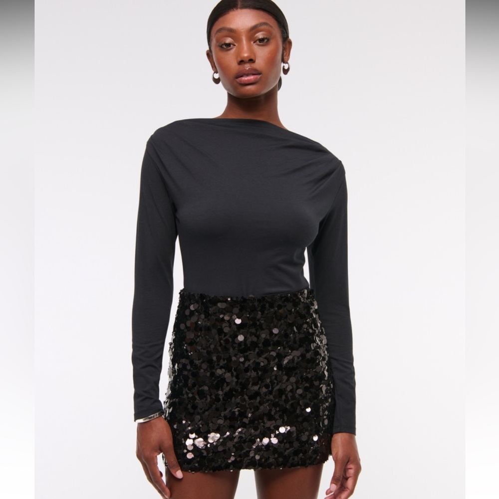 Black Sequin Skort